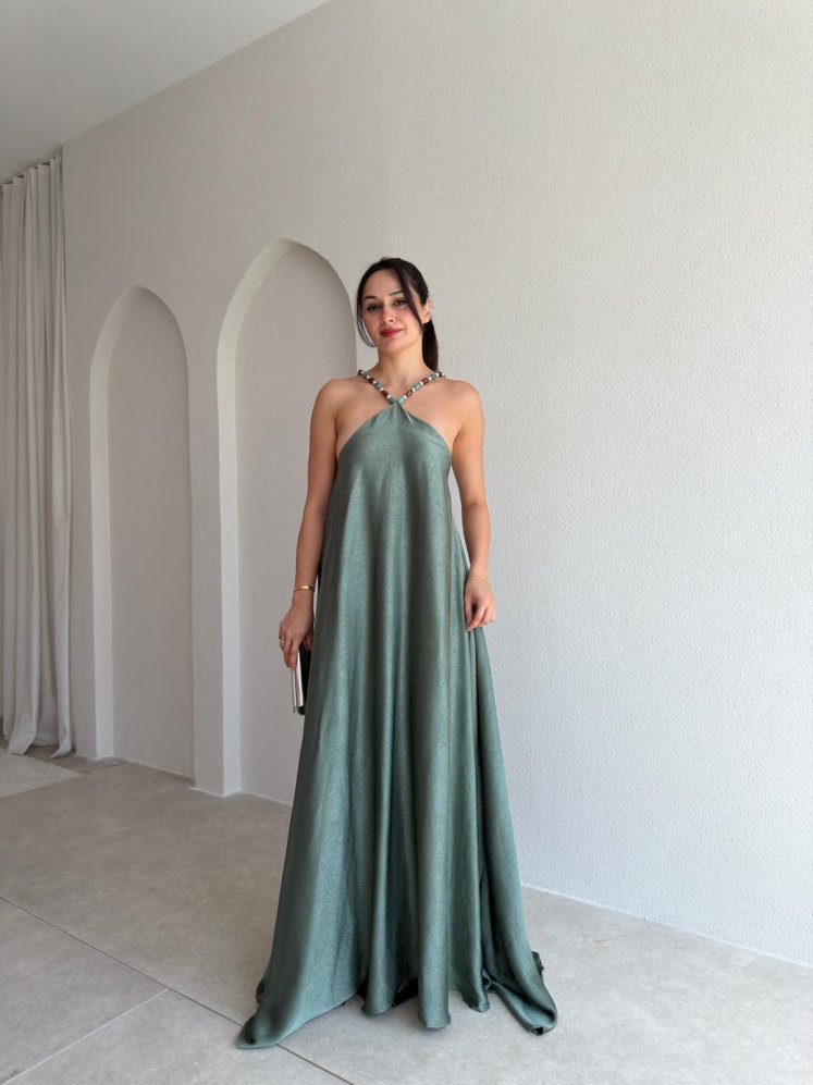 FELİX Maxi Elbise 7722 - Mint - Mooi Butik