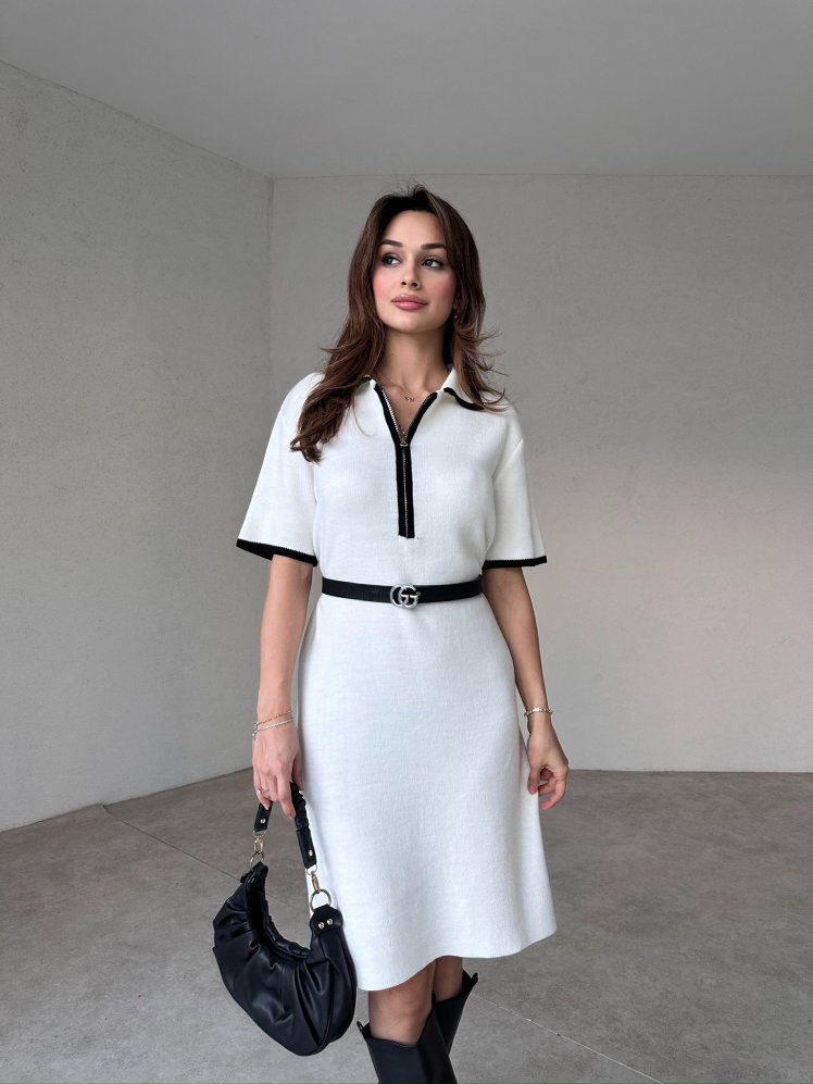 FELLA Mini Elbise 6633 - Beyaz - Mooi Butik