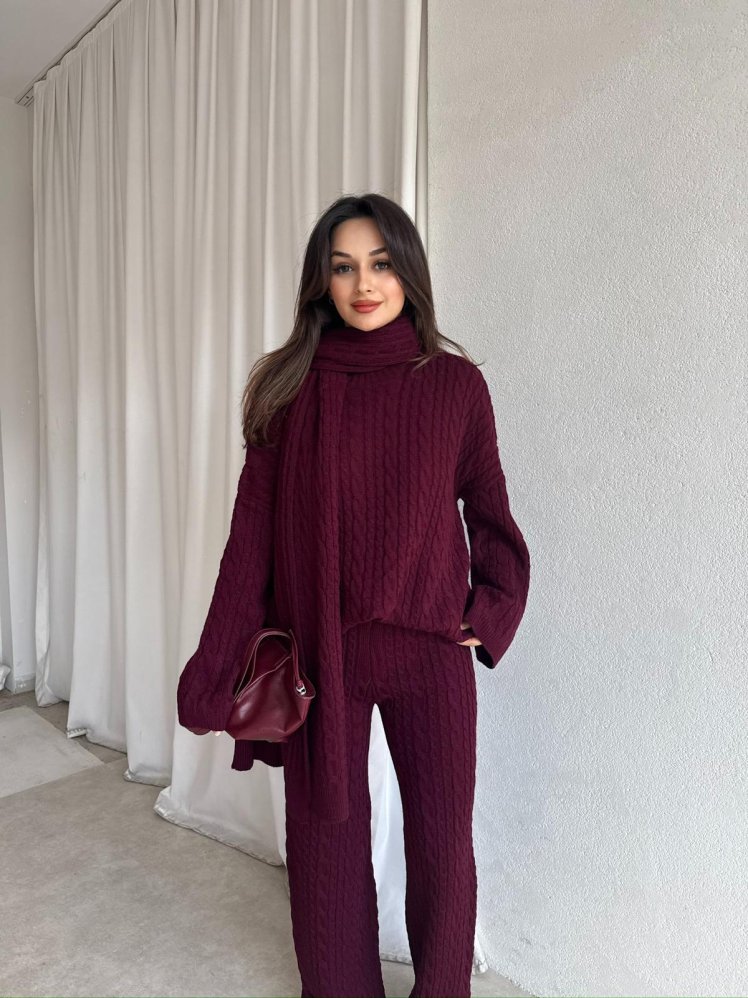 FEMME Takım 8443 - Bordo - Mooi Butik