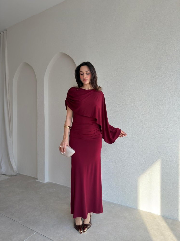 FENGEL Midi Elbise 2889 - Bordo - Mooi Butik