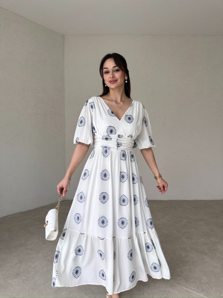 FENTON Maxi Elbise 8129 - Lacivert - Mooi Butik