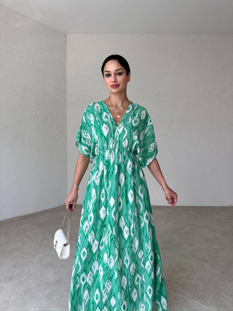 FERRİDA Maxi Elbise 3214 -yeşil - Mooi Butik