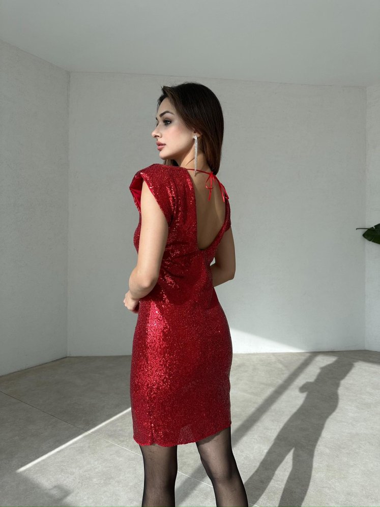 FEVİLLA Mini Elbise 7151 - Kırmızı - Mooi Butik