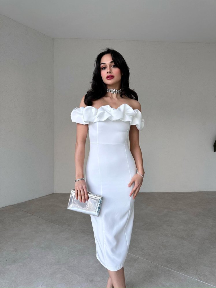 SOPHİA Elbise 2389 - Beyaz - Mooi Butik