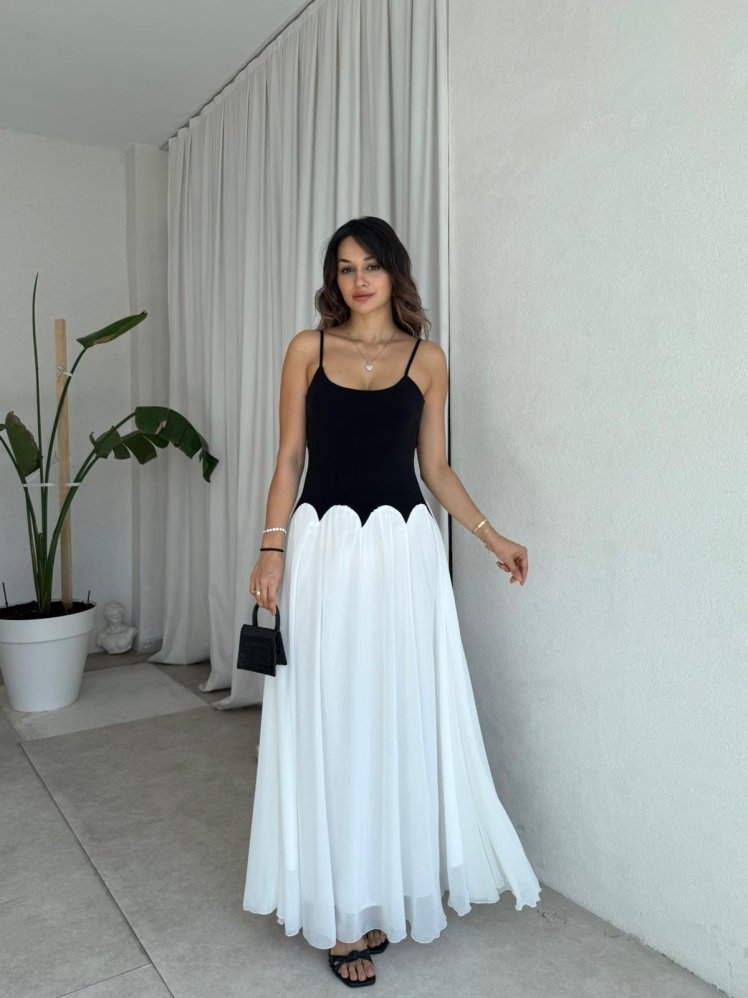 FLORA Elbise 8458 - Beyaz - Mooi Butik