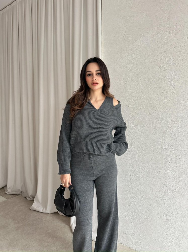 FODEN Triko Takım 8793 - Gri - Mooi Butik