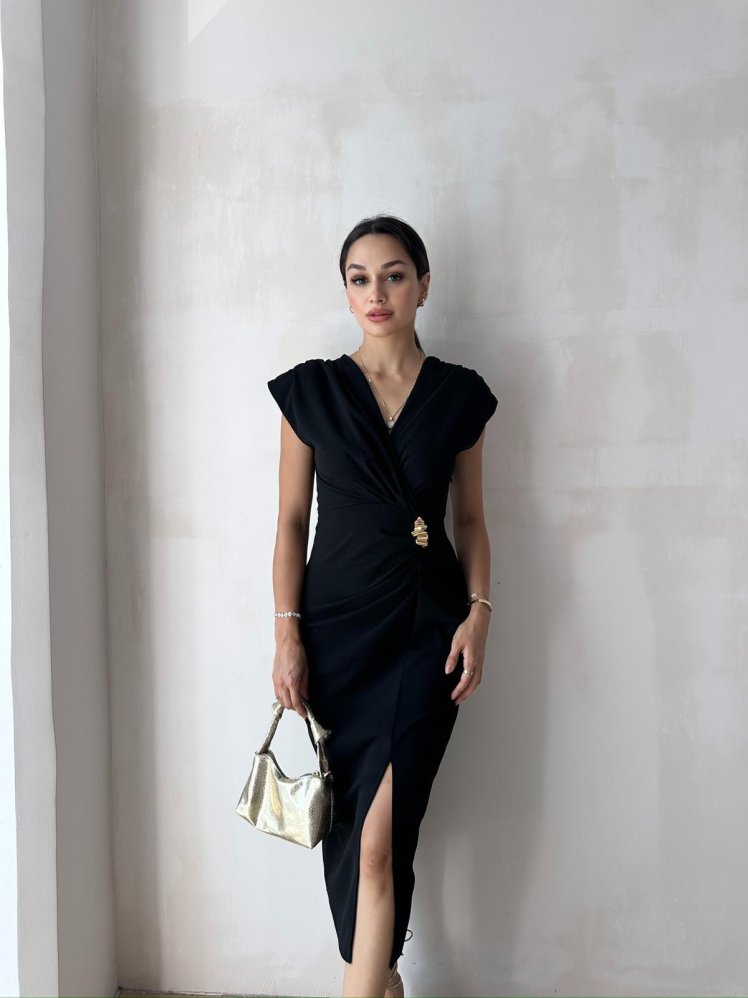 FOSTER Midi Elbise 8275 - Siyah - Mooi Butik