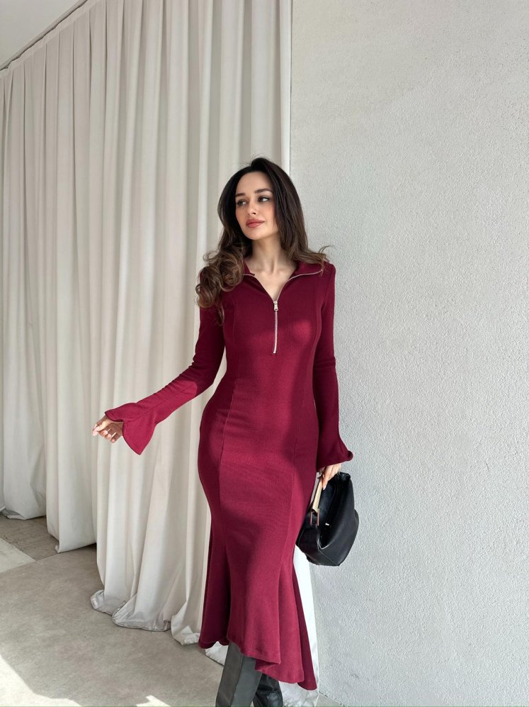 FOWLER Elbise 1422 - Bordo - Mooi Butik