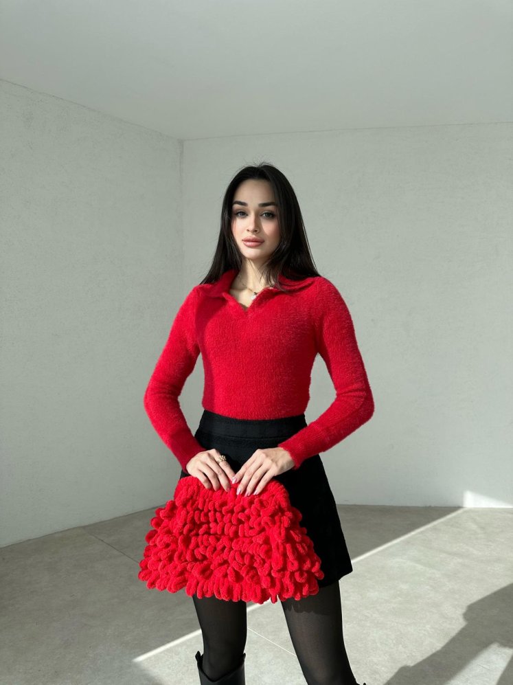 FRAKTAL El Çantası 2382 - Kırmızı - Mooi Butik