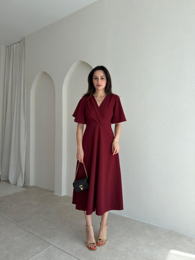 FRESH Midi Elbise 8984 - Bordo - Mooi Butik