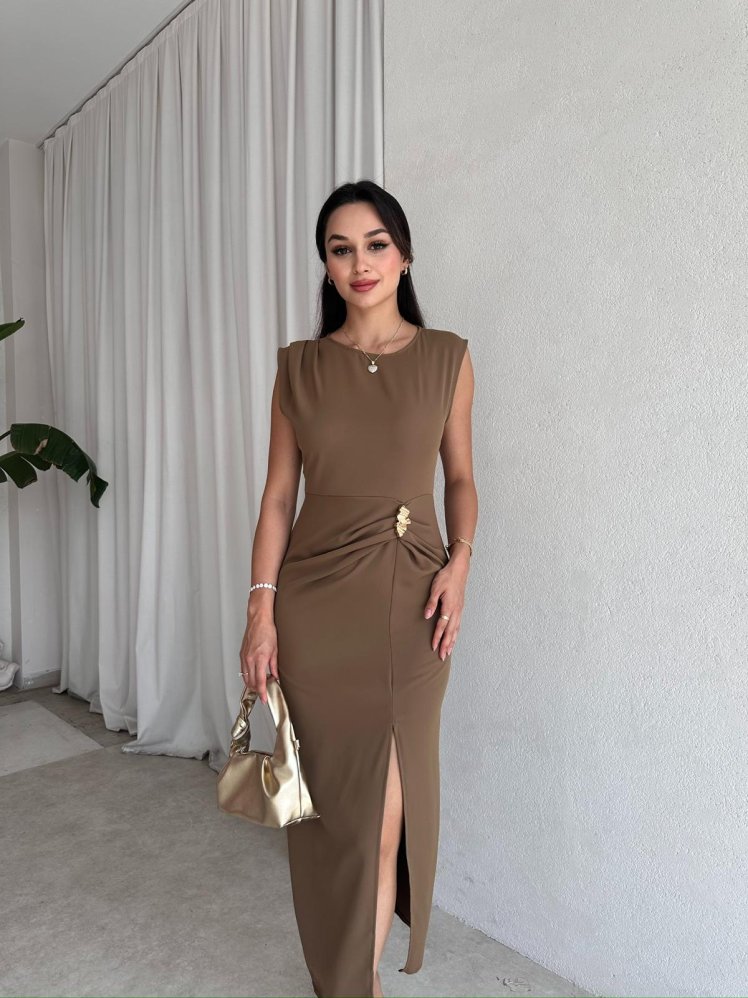 FRODO Midi Elbise 8039 - Haki - Mooi Butik