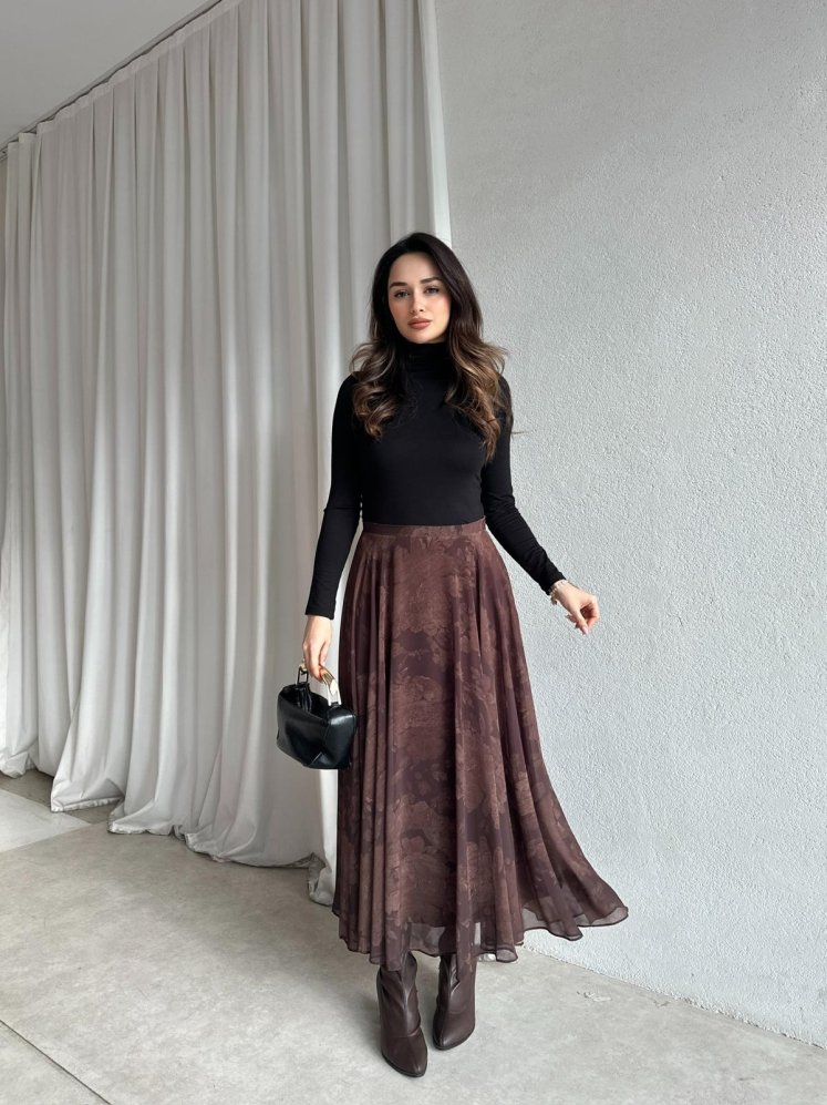 GAİA Etek 1056 - Acı Kahve - Mooi Butik (1)