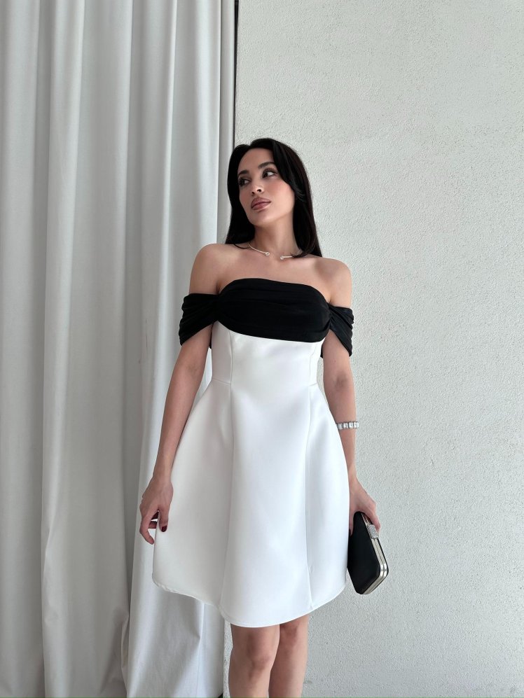 GALİA Mini Elbise 9277 - Beyaz - Mooi Butik