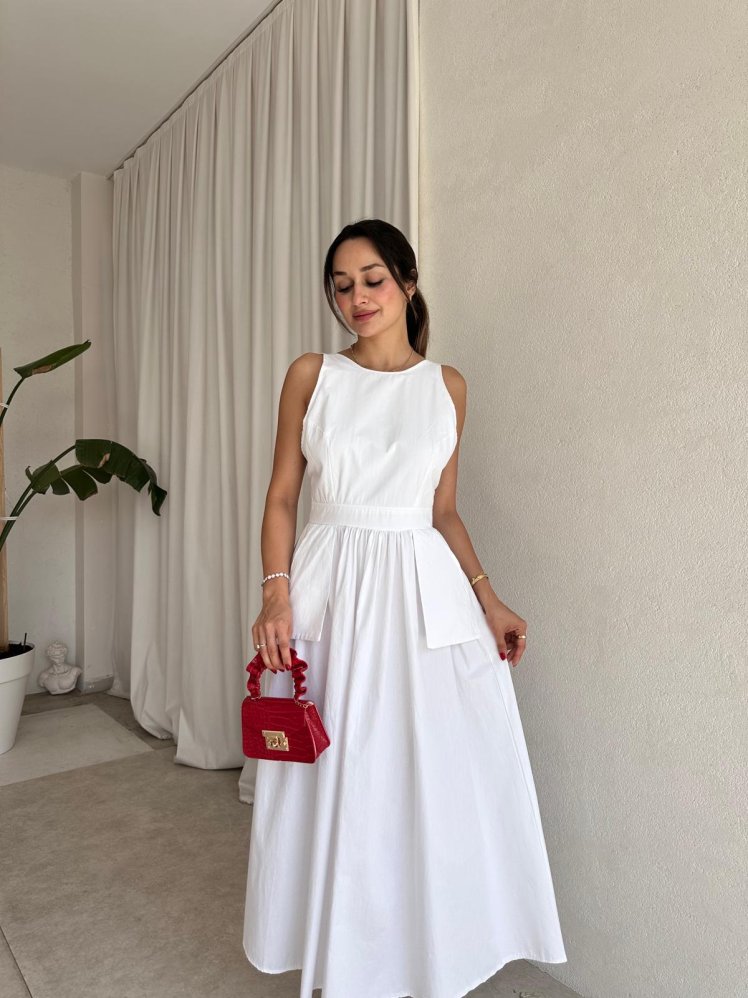 GAMORA Maxi Elbise 8239 - Beyaz - Mooi Butik