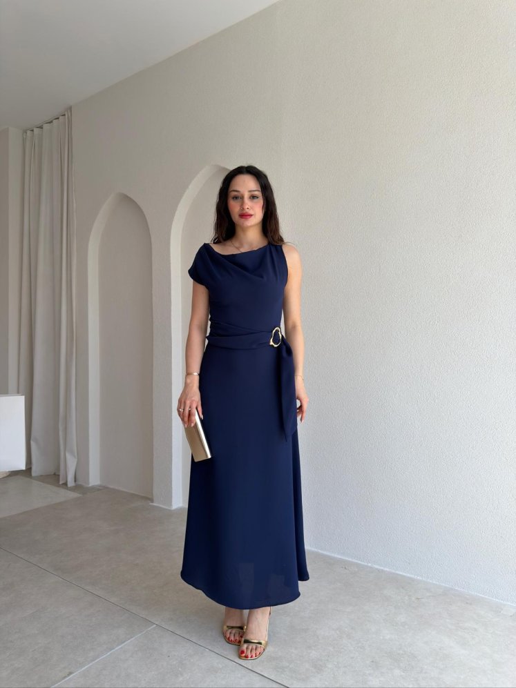 GARLAND Midi Elbise 6514 - Lacivert - Mooi Butik