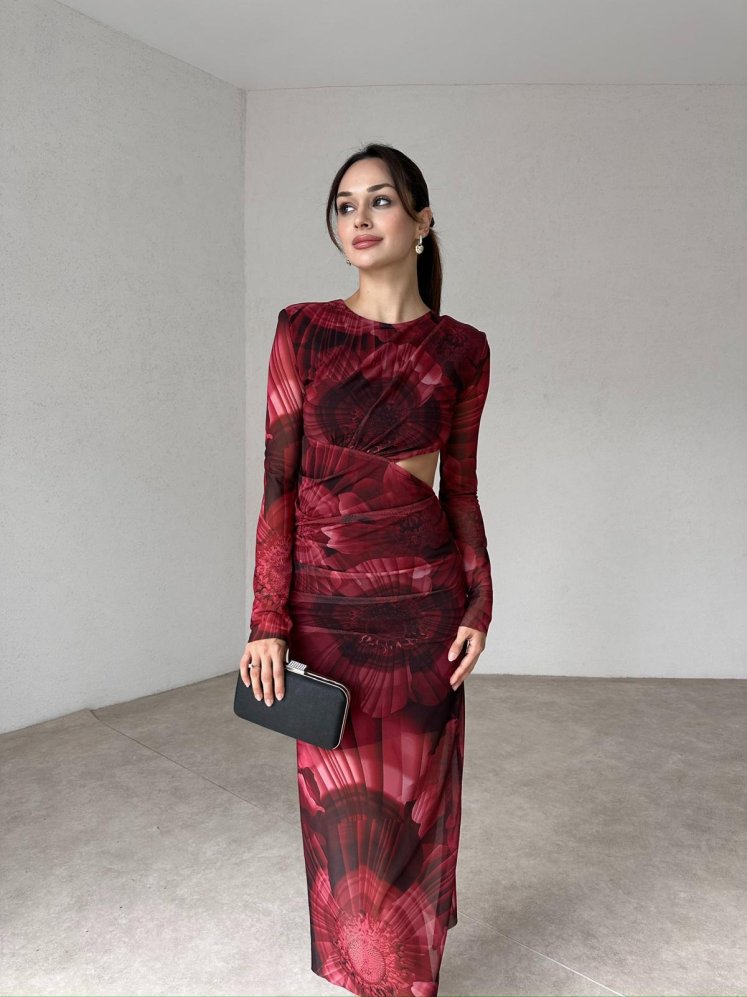 GAWA Maxi Elbise 3672 - Bordo - Mooi Butik