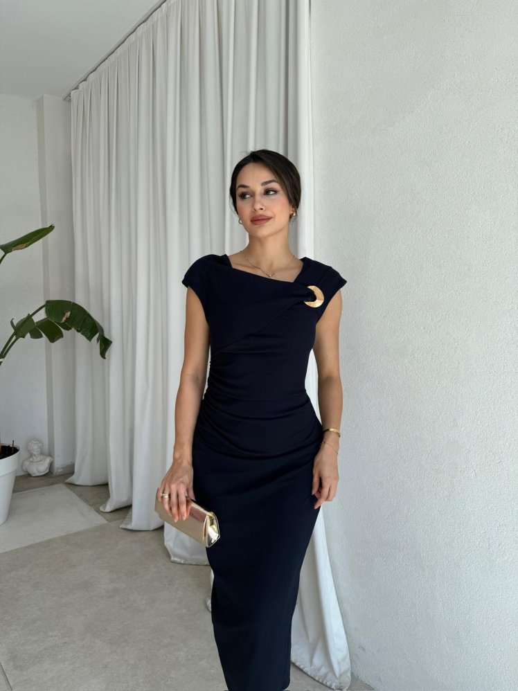 GEDSON Midi Elbise 8533 - Lacivert - Mooi