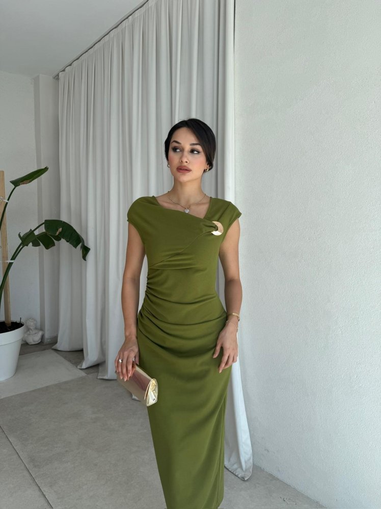 GEDSON Midi Elbise 8533 - Yağ Yeşili - Mooi