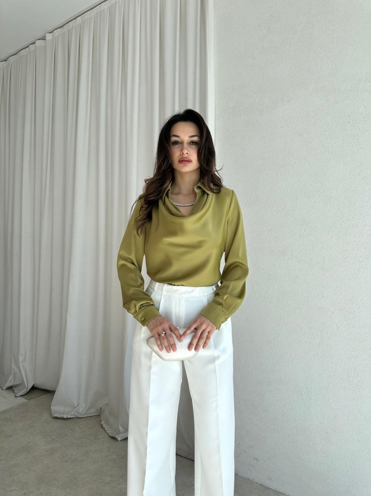 GİNGER Bluz 0685 - Yağ Yeşili - Mooi Butik