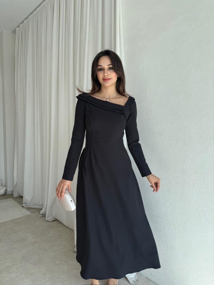 GİRONA Midi Elbise 8258 - Siyah - Mooi Butik