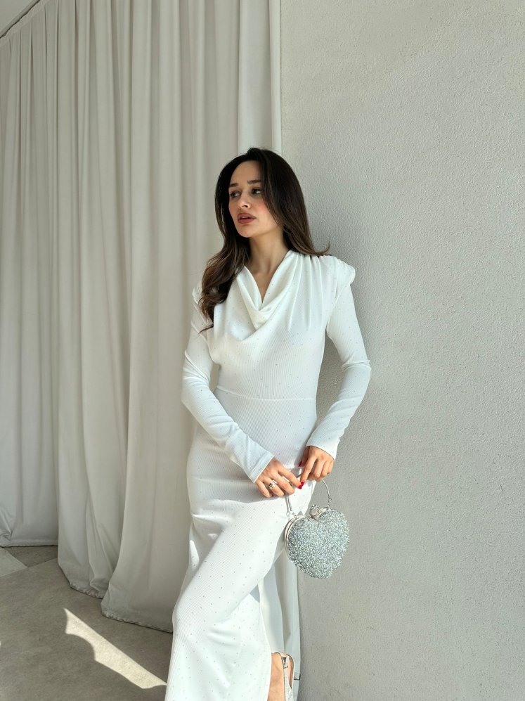 GLEAM Elbise 8805 - Beyaz - Mooi Butik