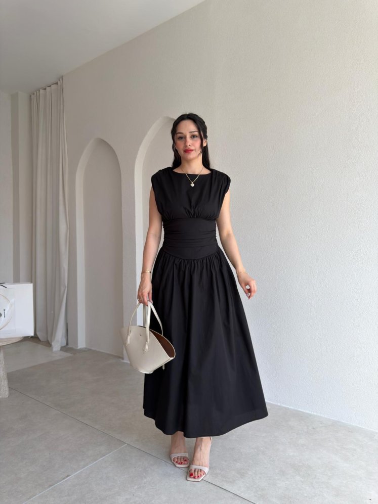 GOAT Midi Elbise 5512 - Siyah - Mooi Butik