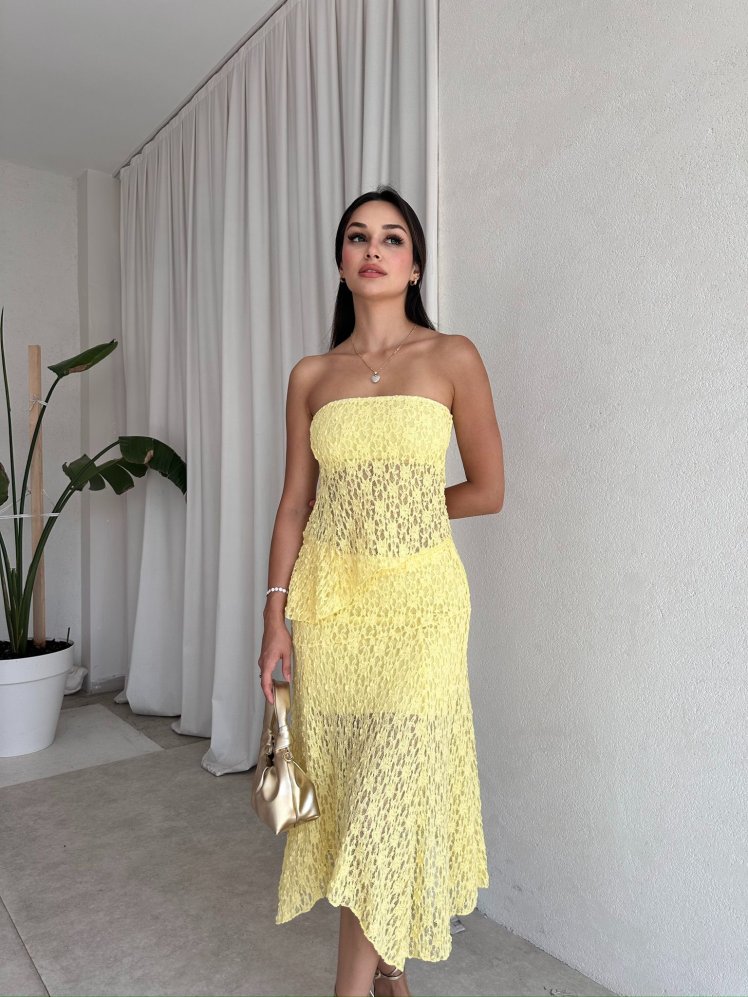 GODDES Takım 8985 - Sarı - Mooi Butik