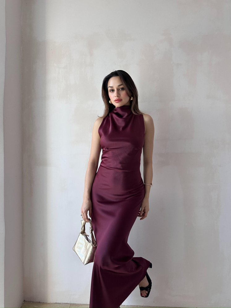 GODWİN Maxi Elbise 6493 - Bordo - Mooi Butik
