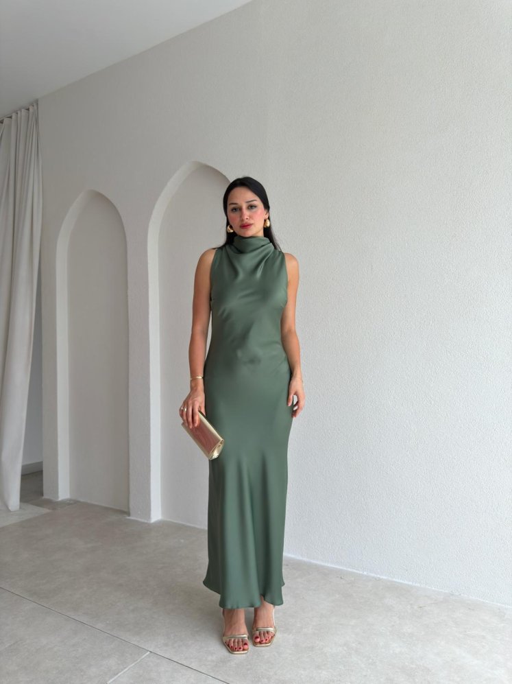 GODWİN Maxi Elbise 6493 - Haki - Mooi Butik