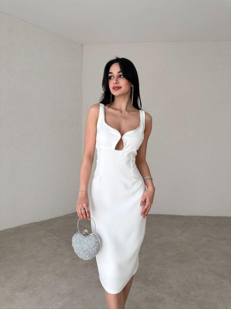 KEVİN Elbise 4783 - Beyaz - Mooi Butik