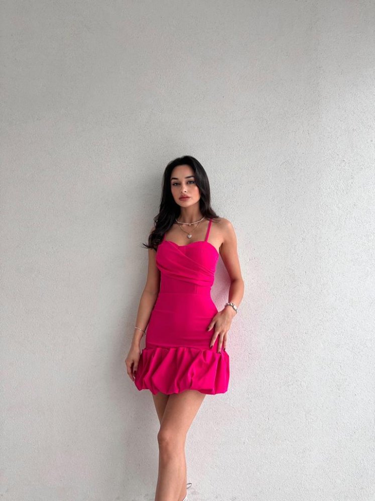 ARNOLD Elbise 3829 - Fuşya - Mooi Butik