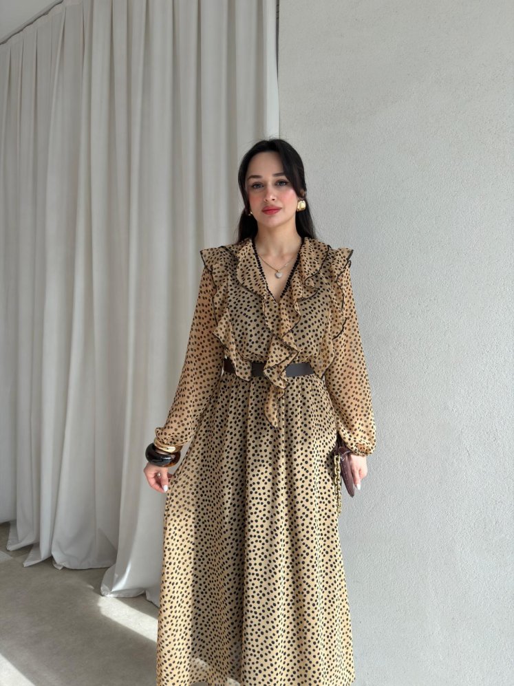 GRACE Elbise 1548 - Vizon - Mooi Butik