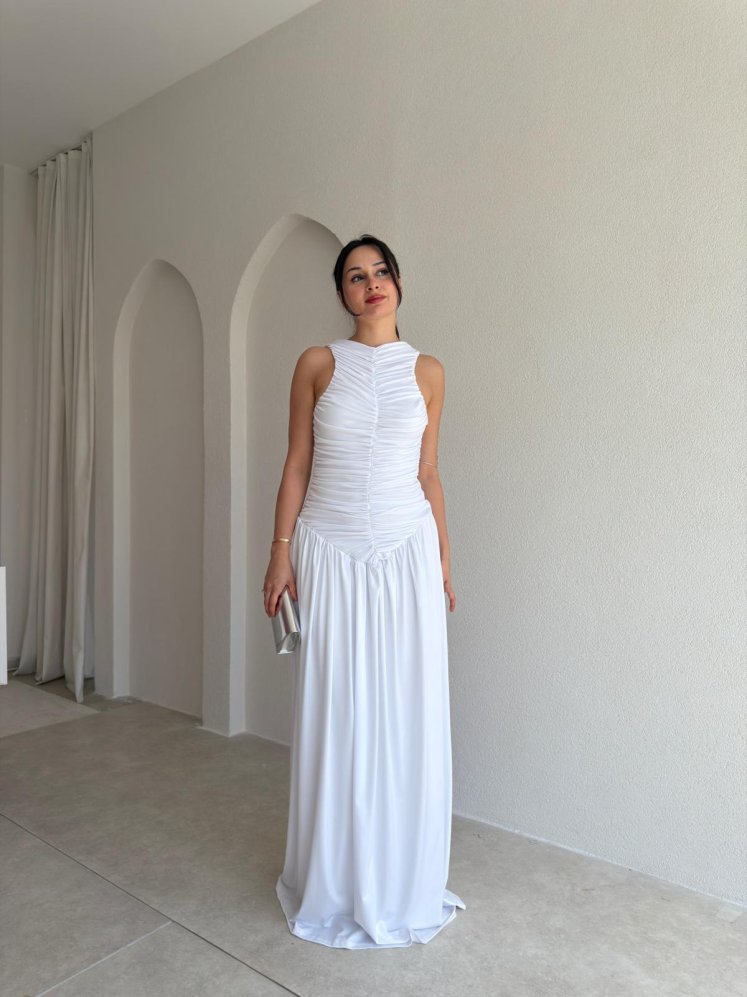 GRANT Maxi Elbise 4456 - Beyaz - Mooi Butik
