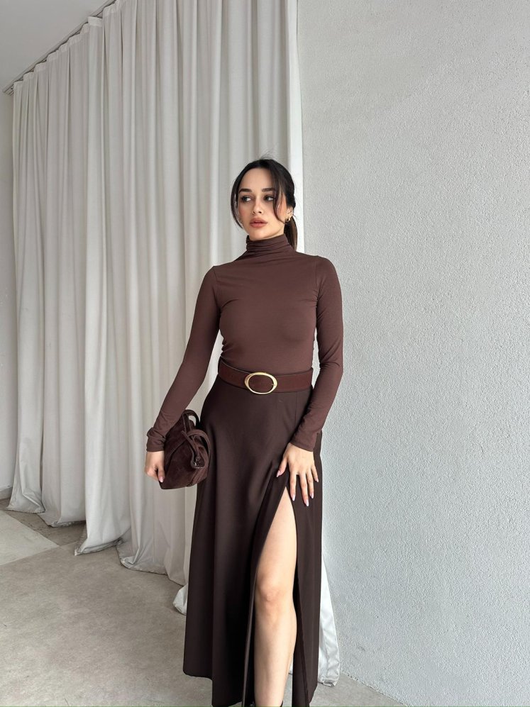 GRETA Midi Etek 8697 - Acı Kahve - Mooi Butik