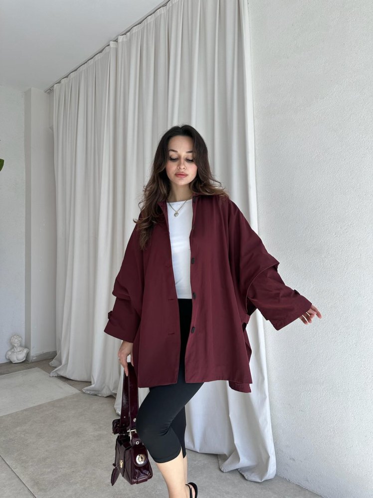 GROK Ceket 8538 - Bordo - Mooi Butik