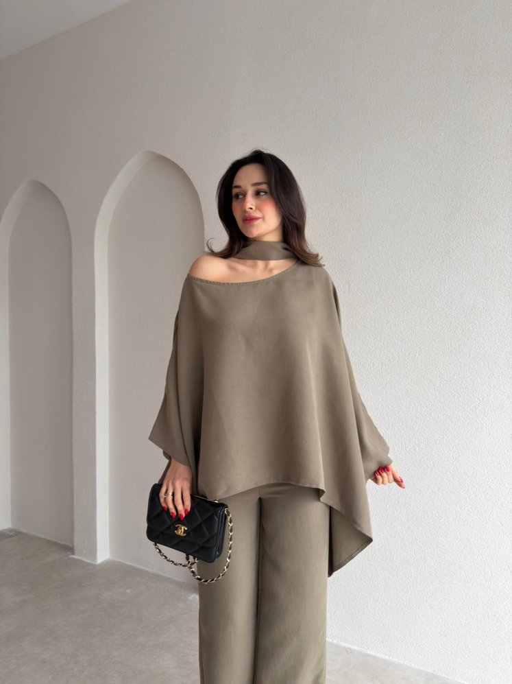 GUSTAVO Şal Parçalı Takım 7543 - Haki - Mooi Butik