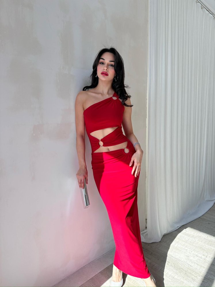 NARCOS Elbise 8491 - Kırmızı - Mooi Butik