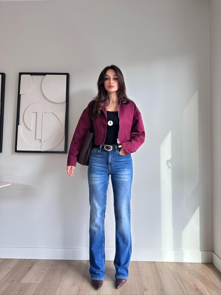 HAMPTON Ceket 8259 - Bordo - Mooi Butik (1)