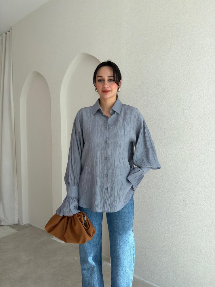 HELGA Gömlek 6856 - Gri - Mooi Butik