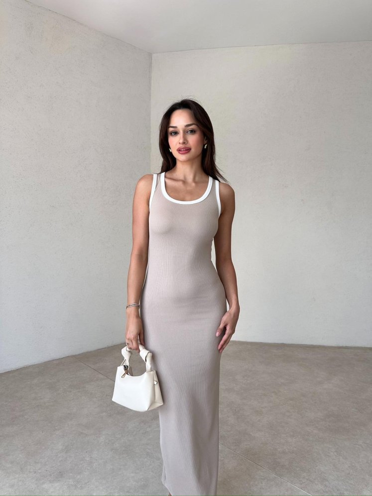 HELİA Maxi Elbise 3899 - Krem - Mooi Butik