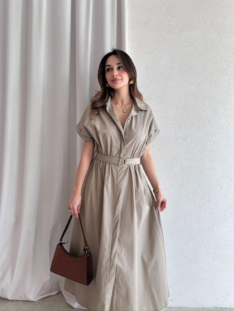 HERTHA Midi Elbise 3499 - Haki - Mooi Butik