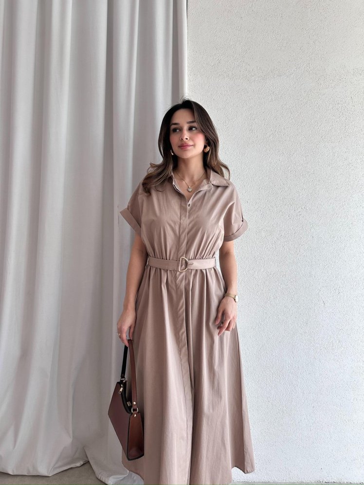 HERTHA Midi Elbise 3499 - Vizon - Mooi Butik