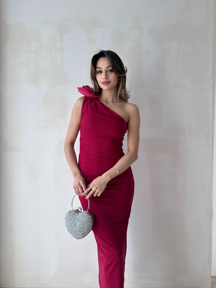 HOWKER Maxi Elbise 3892 - Fuşya - Mooi Butik