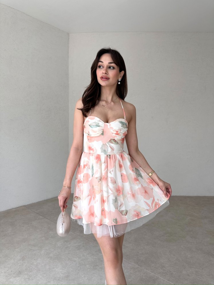 HOWSON Mini Elbise 3143 - Turuncu - Mooi Butik