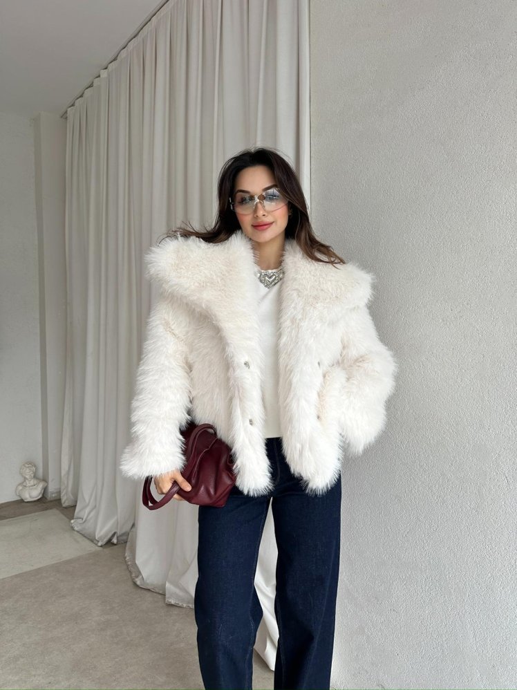 İDOLE Kürk 8552 - Beyaz - Mooi Butik