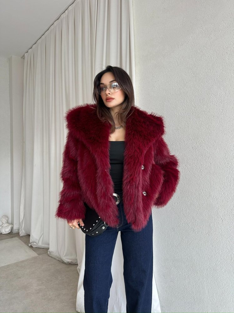 İDOLE Kürk 8552 - Bordo - Mooi Butik