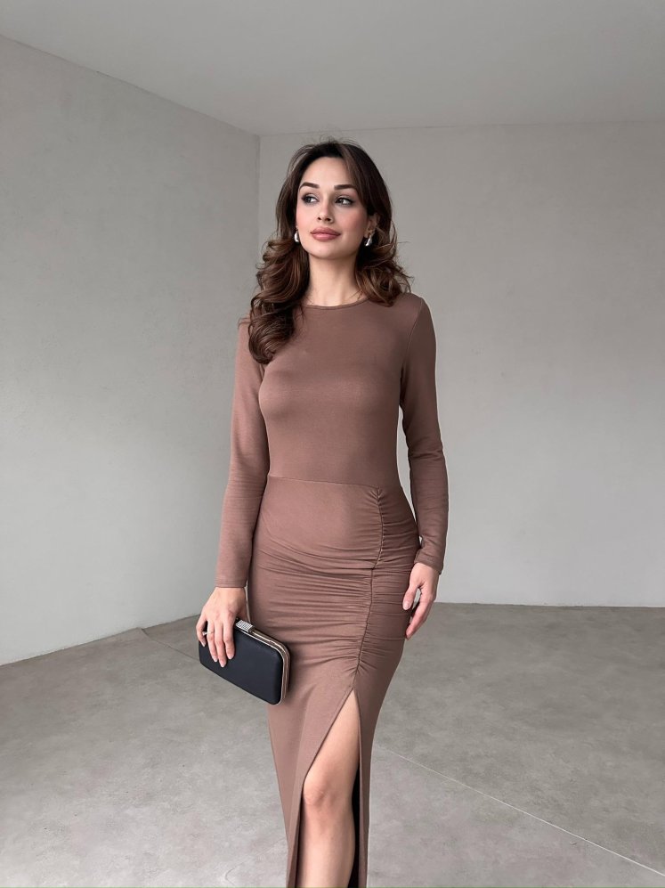 JAFFA Maxi Elbise 8756 - Kahverengi - Mooi Butik