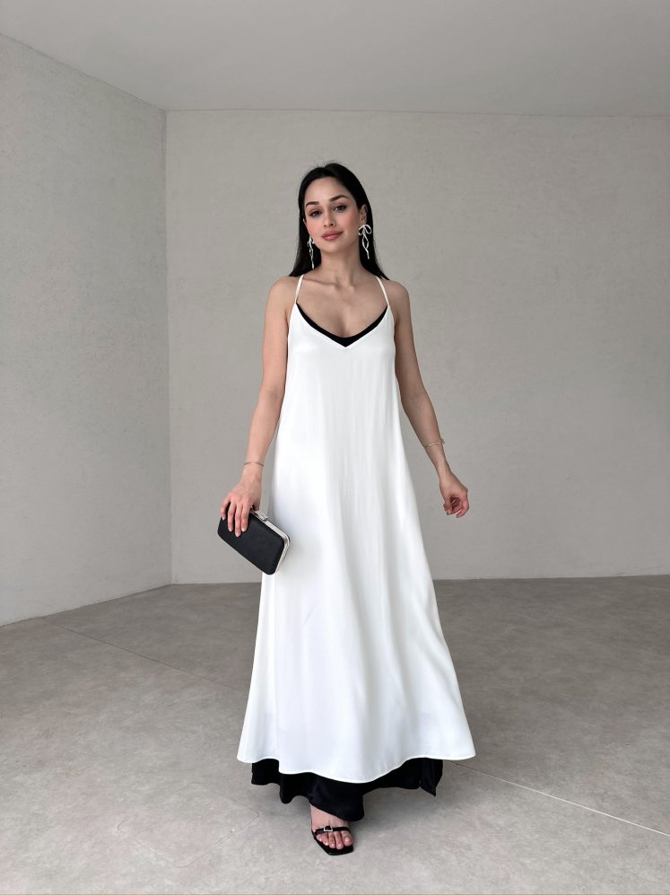 JAMES Maxi Elbise 3930 - Beyaz - Mooi Butik