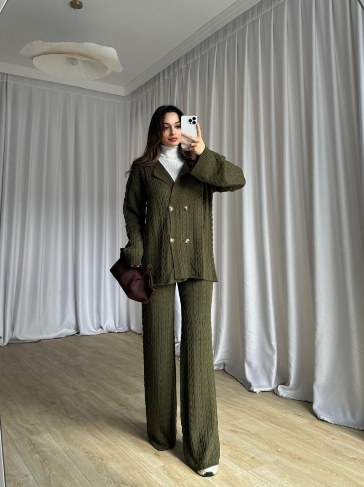 JANİE Triko Takım 8475 - Haki - Mooi Butik