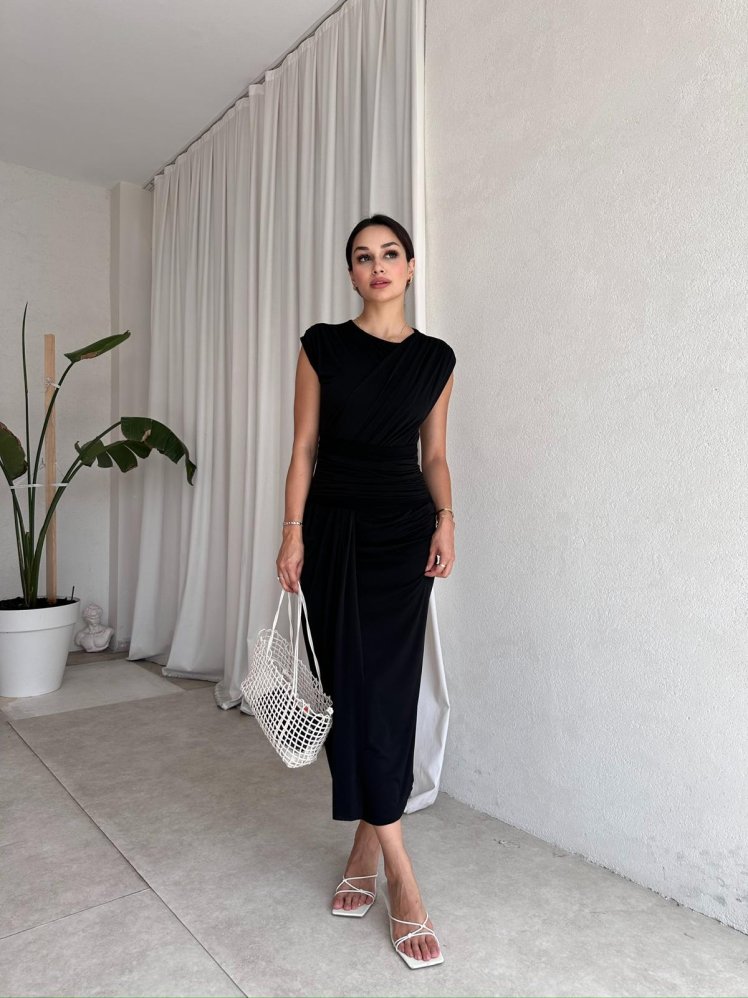 JARVİS Midi Elbise 8051 - Siyah - Mooi Butik